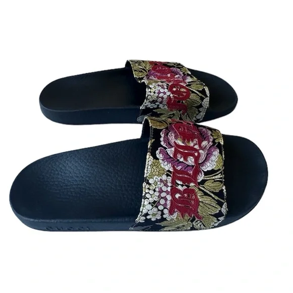 Authentic GUCCI Pursuit Blind For Love Sandal Floral Print Slides